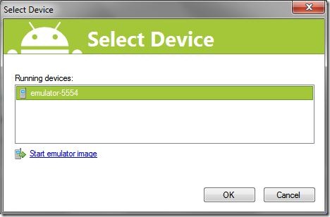 Select a device to connect the debugger Select a device to connect the debugger